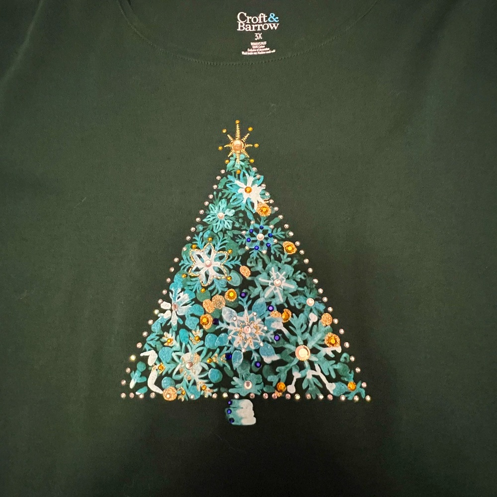 0021 - Christmas Tree Long Sleeve Shirt with Sequins